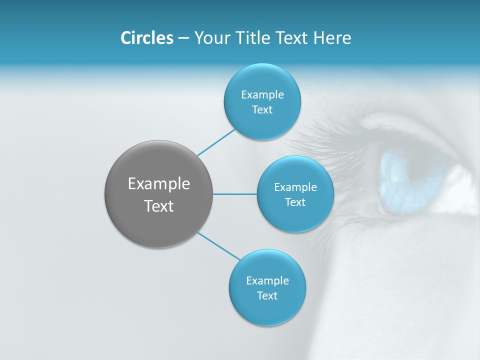 A Woman's Blue Eye With Long Lashes PowerPoint Template