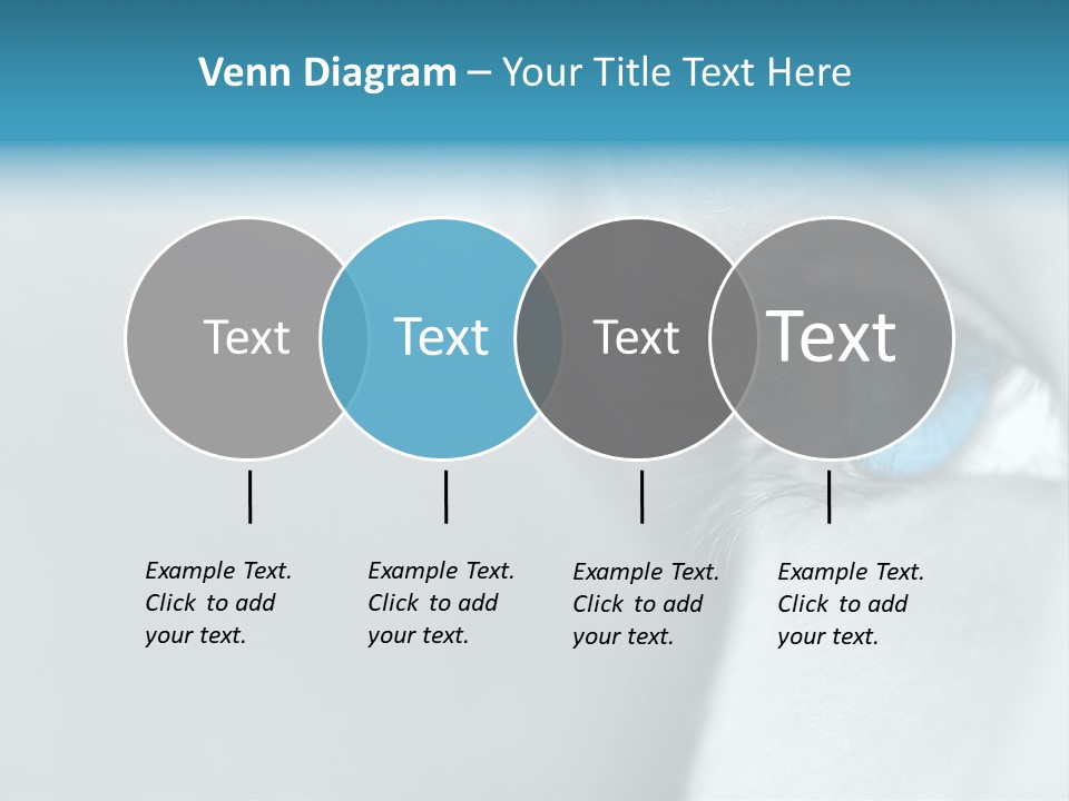 A Woman's Blue Eye With Long Lashes PowerPoint Template