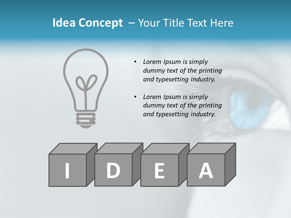 A Woman's Blue Eye With Long Lashes PowerPoint Template