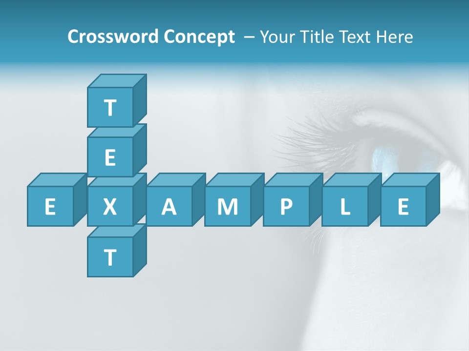 A Woman's Blue Eye With Long Lashes PowerPoint Template