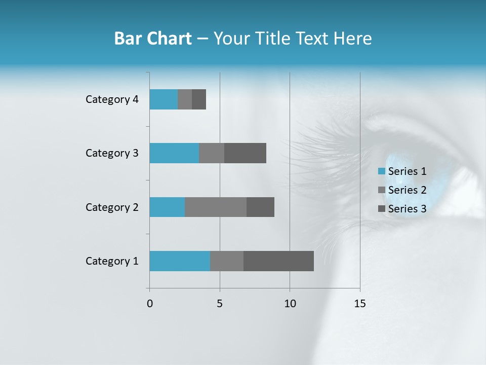 A Woman's Blue Eye With Long Lashes PowerPoint Template