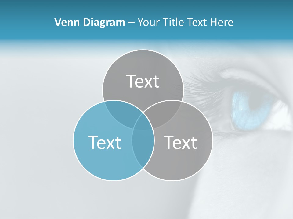 A Woman's Blue Eye With Long Lashes PowerPoint Template