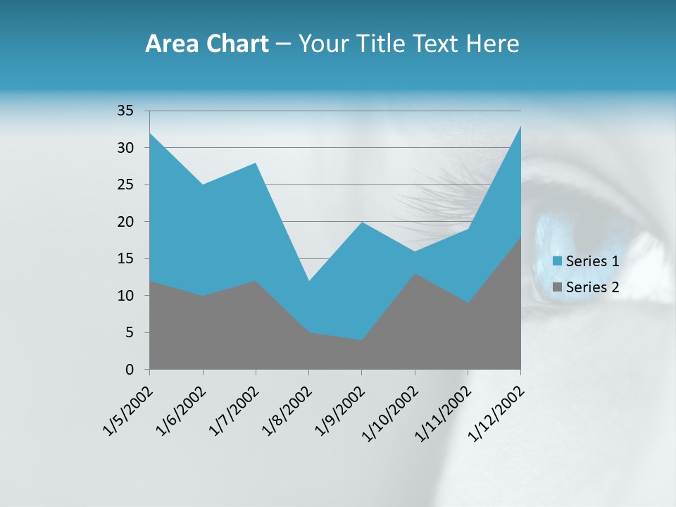 A Woman's Blue Eye With Long Lashes PowerPoint Template