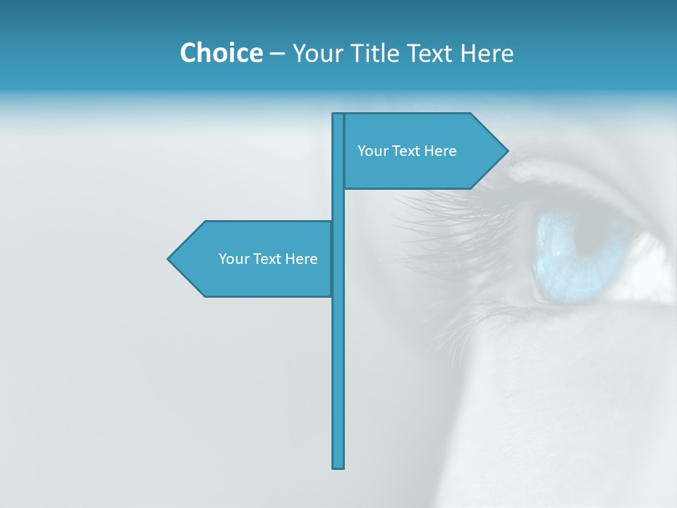 A Woman's Blue Eye With Long Lashes PowerPoint Template