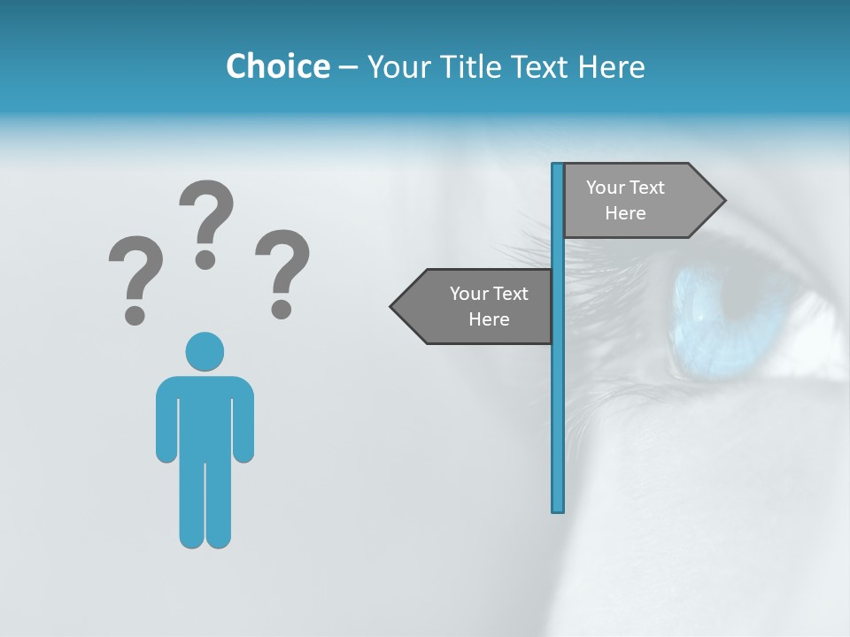 A Woman's Blue Eye With Long Lashes PowerPoint Template