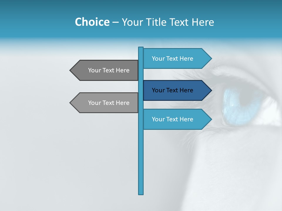 A Woman's Blue Eye With Long Lashes PowerPoint Template