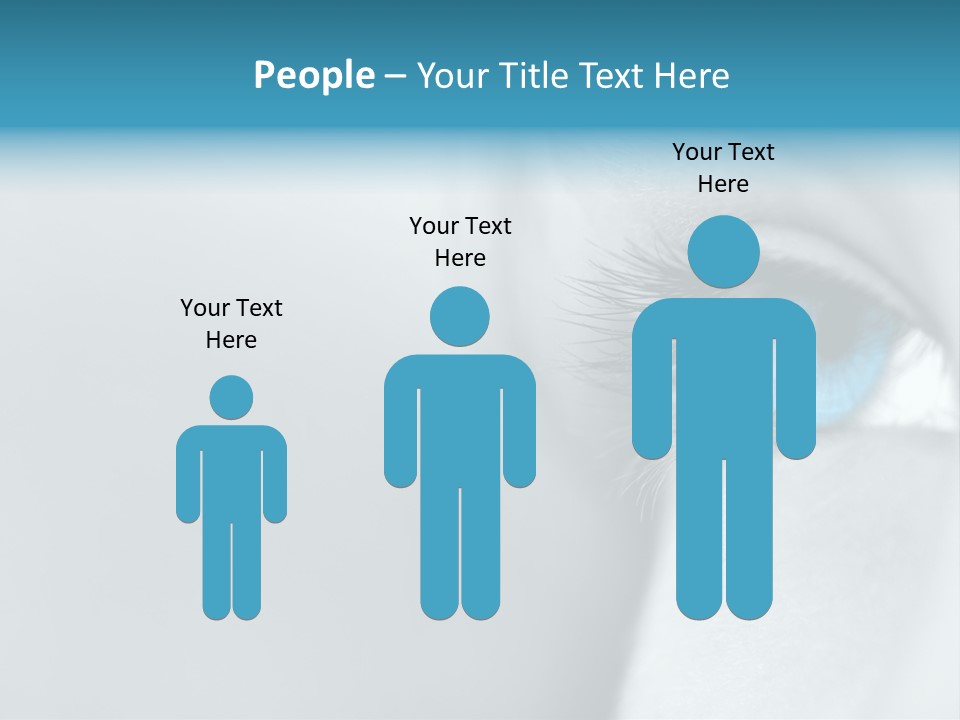 A Woman's Blue Eye With Long Lashes PowerPoint Template