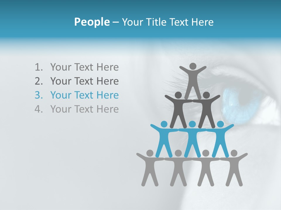 A Woman's Blue Eye With Long Lashes PowerPoint Template