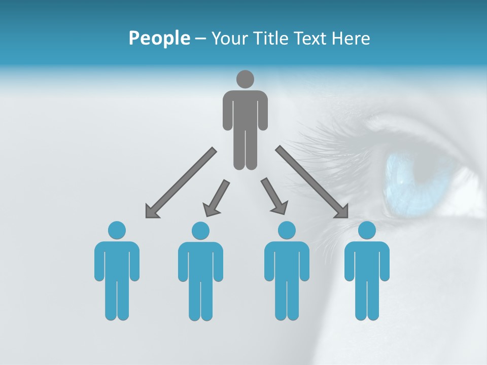 A Woman's Blue Eye With Long Lashes PowerPoint Template