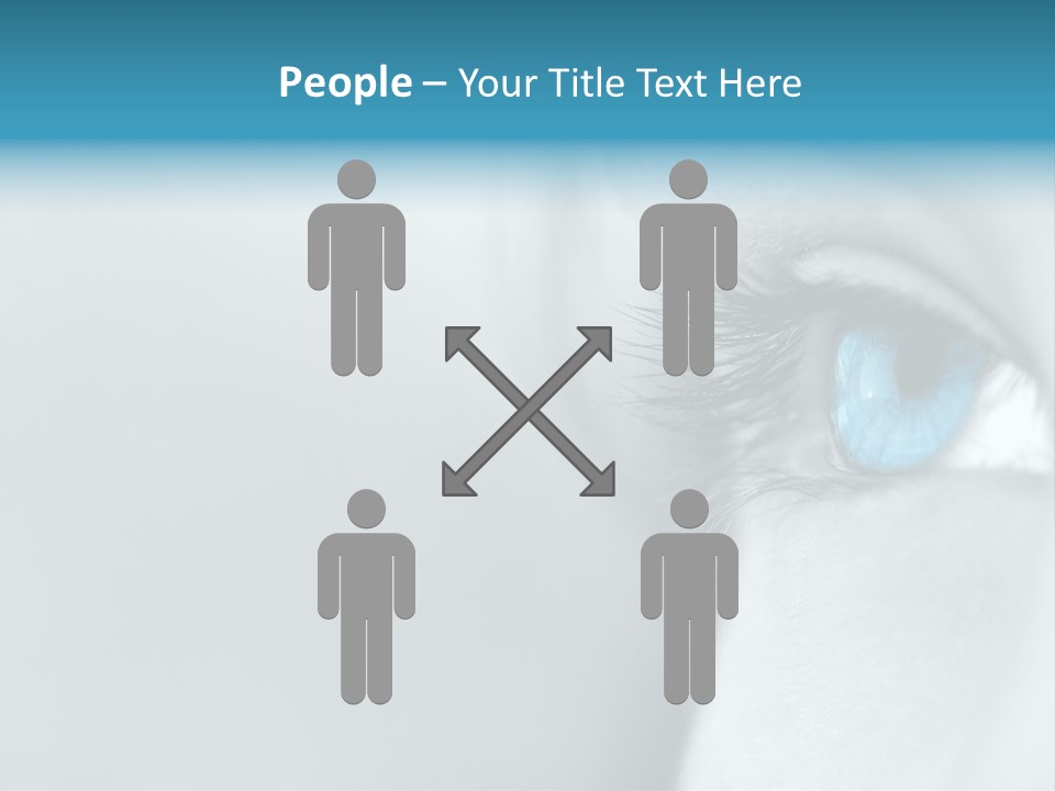 A Woman's Blue Eye With Long Lashes PowerPoint Template
