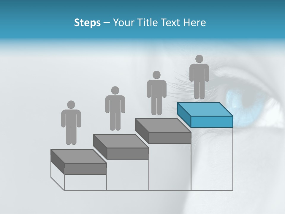 A Woman's Blue Eye With Long Lashes PowerPoint Template