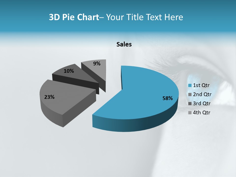 A Woman's Blue Eye With Long Lashes PowerPoint Template