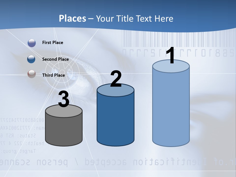 A Woman's Eye With Bar Code In The Background PowerPoint Template