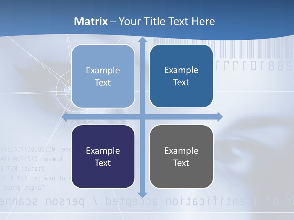 A Woman's Eye With Bar Code In The Background PowerPoint Template