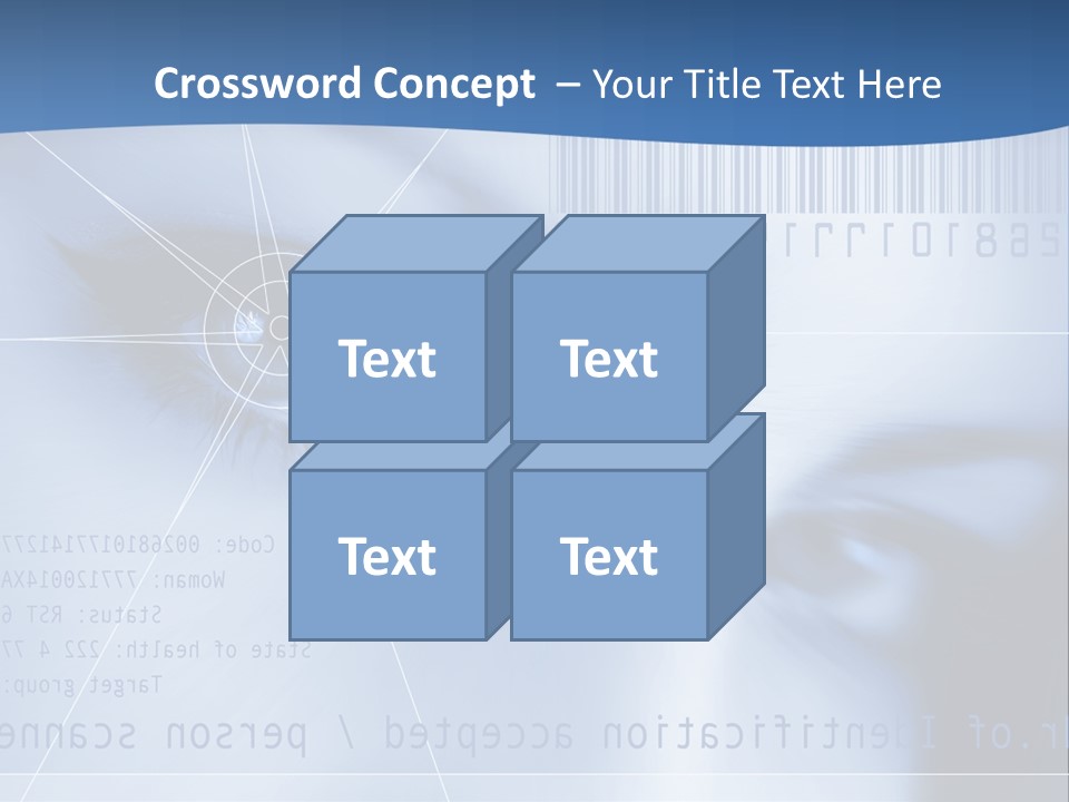 A Woman's Eye With Bar Code In The Background PowerPoint Template