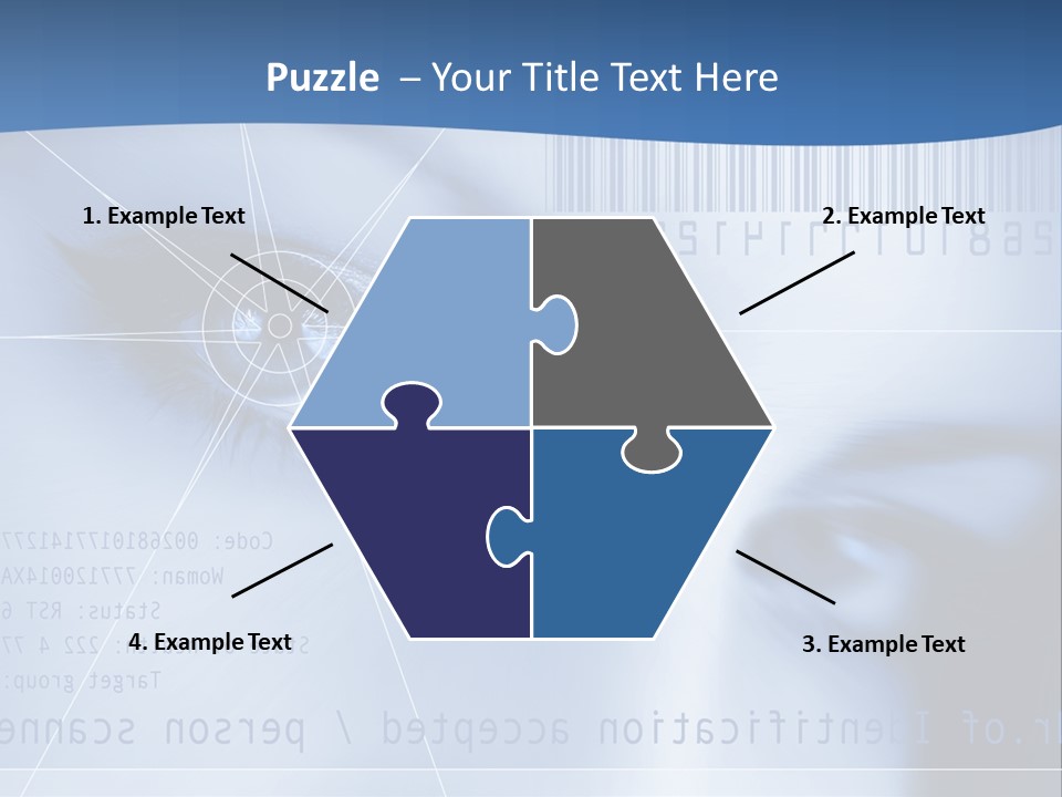 A Woman's Eye With Bar Code In The Background PowerPoint Template