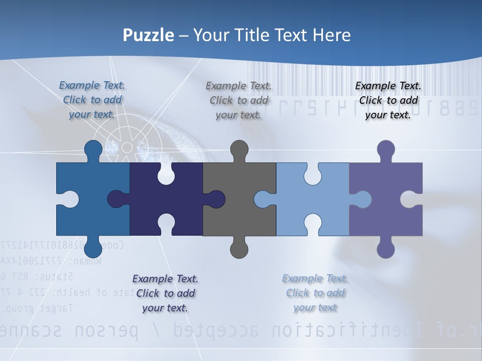A Woman's Eye With Bar Code In The Background PowerPoint Template