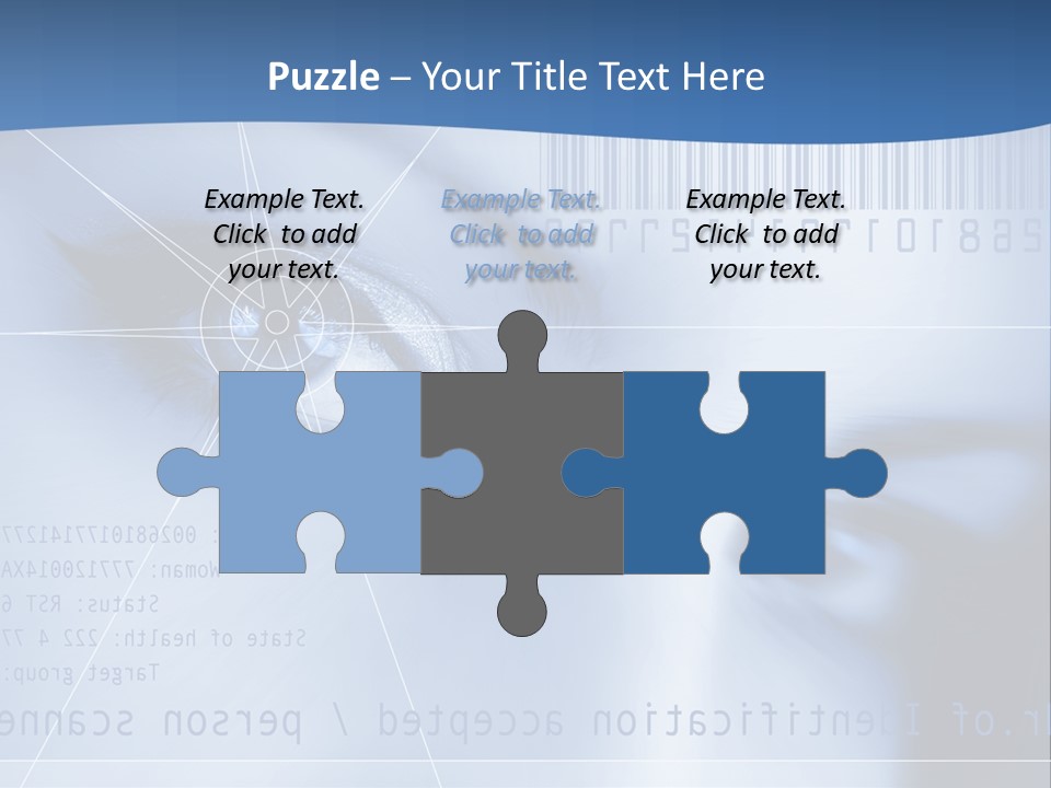 A Woman's Eye With Bar Code In The Background PowerPoint Template