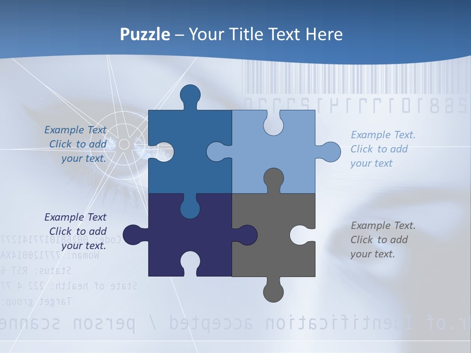 A Woman's Eye With Bar Code In The Background PowerPoint Template