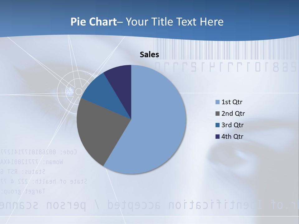 A Woman's Eye With Bar Code In The Background PowerPoint Template