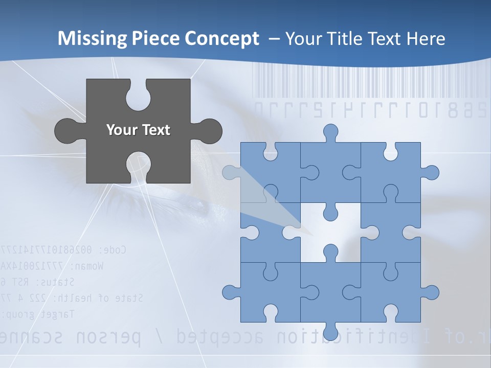 A Woman's Eye With Bar Code In The Background PowerPoint Template