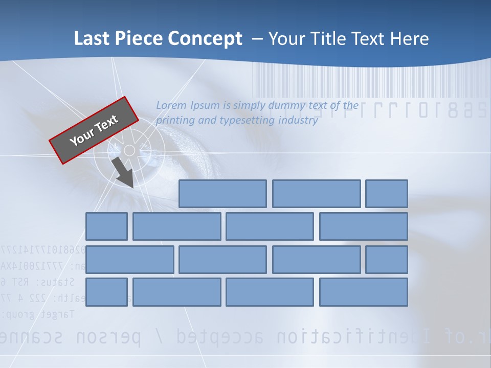 A Woman's Eye With Bar Code In The Background PowerPoint Template