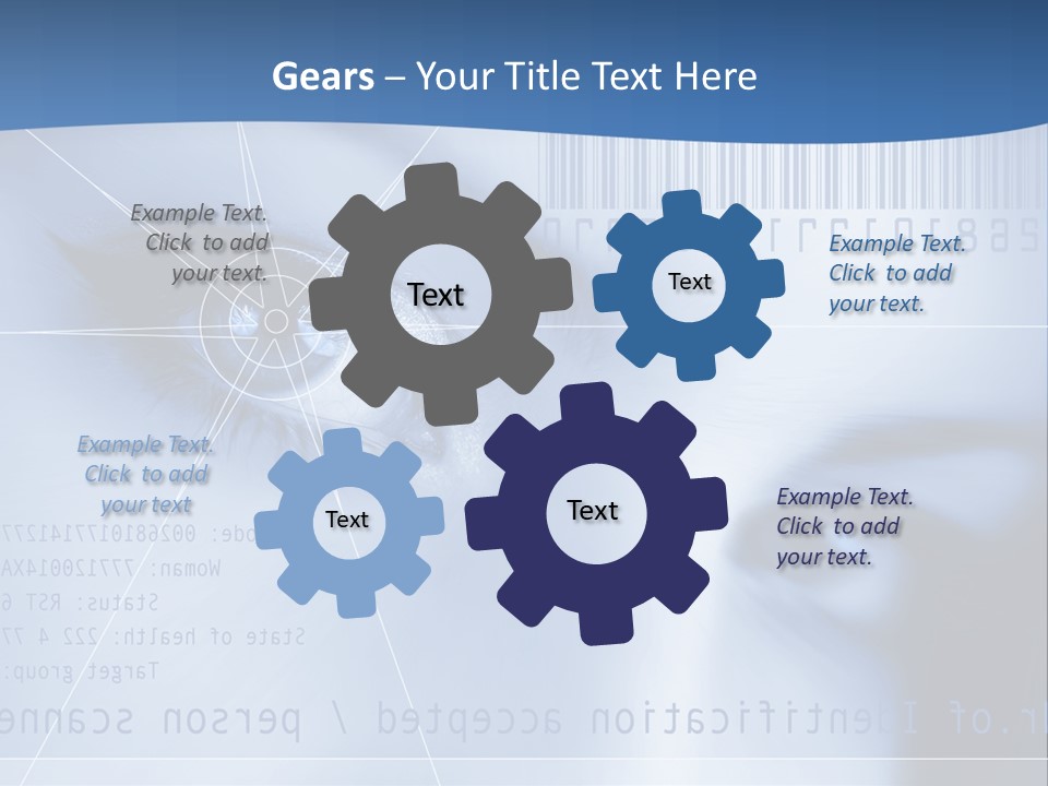 A Woman's Eye With Bar Code In The Background PowerPoint Template