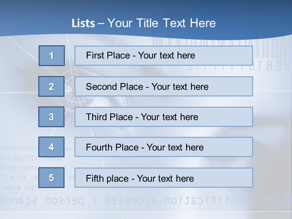 A Woman's Eye With Bar Code In The Background PowerPoint Template