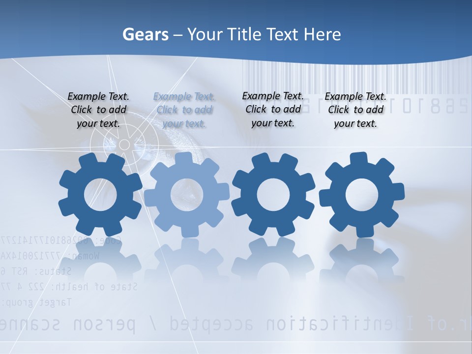 A Woman's Eye With Bar Code In The Background PowerPoint Template