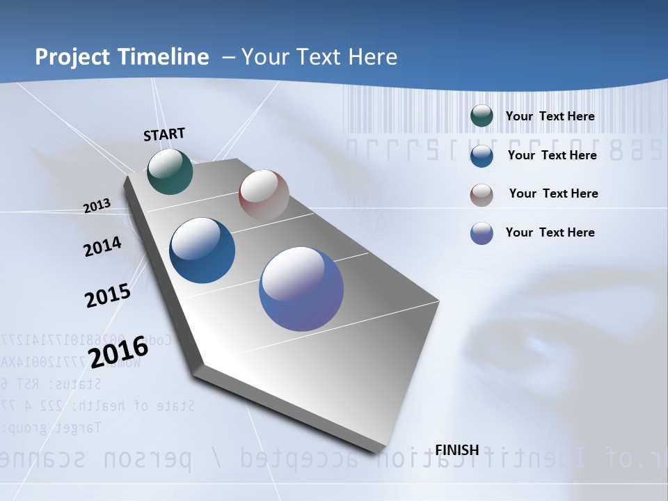 A Woman's Eye With Bar Code In The Background PowerPoint Template