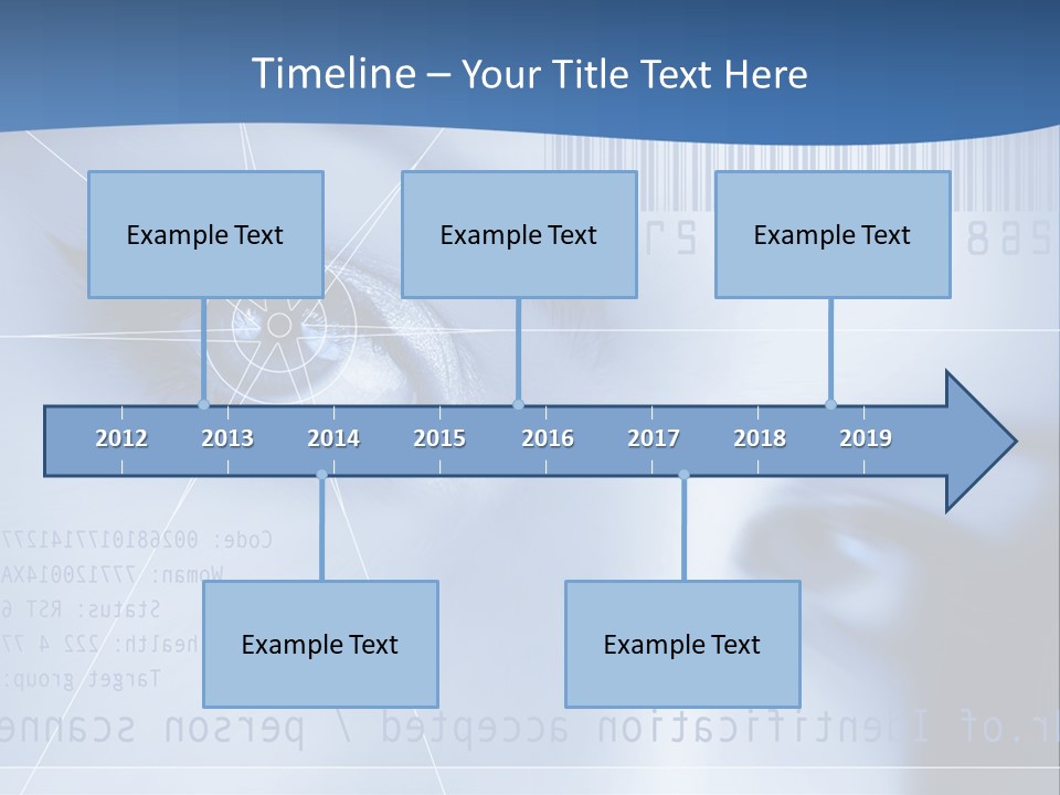 A Woman's Eye With Bar Code In The Background PowerPoint Template