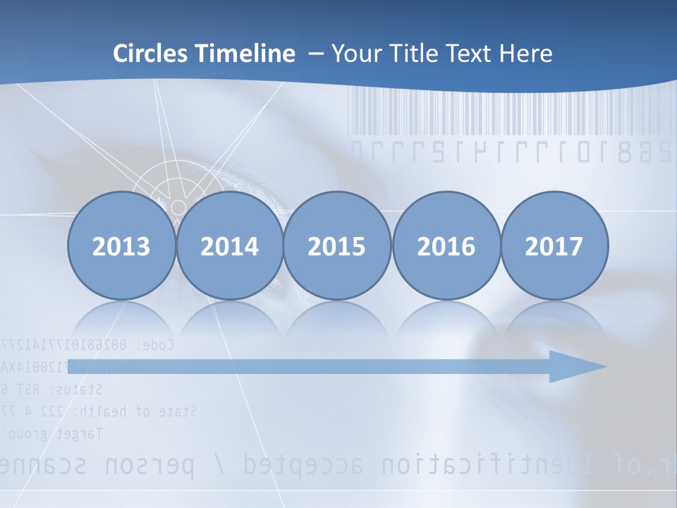 A Woman's Eye With Bar Code In The Background PowerPoint Template