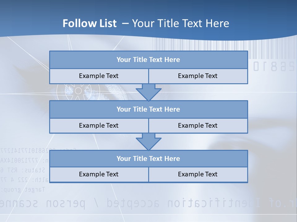 A Woman's Eye With Bar Code In The Background PowerPoint Template