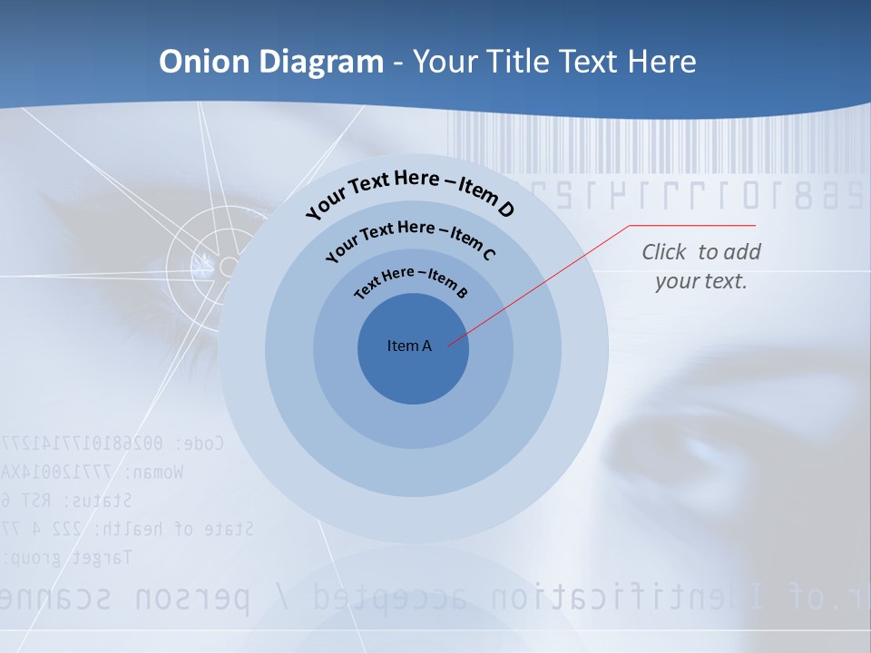 A Woman's Eye With Bar Code In The Background PowerPoint Template