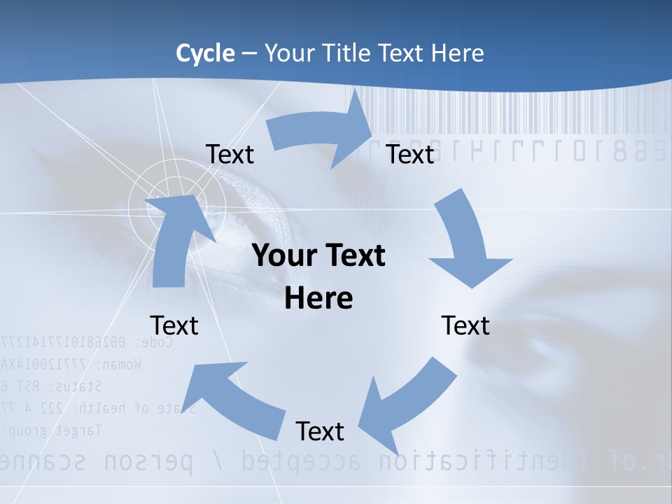 A Woman's Eye With Bar Code In The Background PowerPoint Template