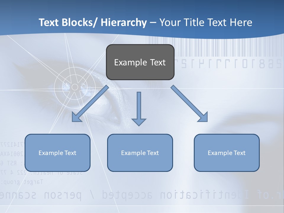 A Woman's Eye With Bar Code In The Background PowerPoint Template