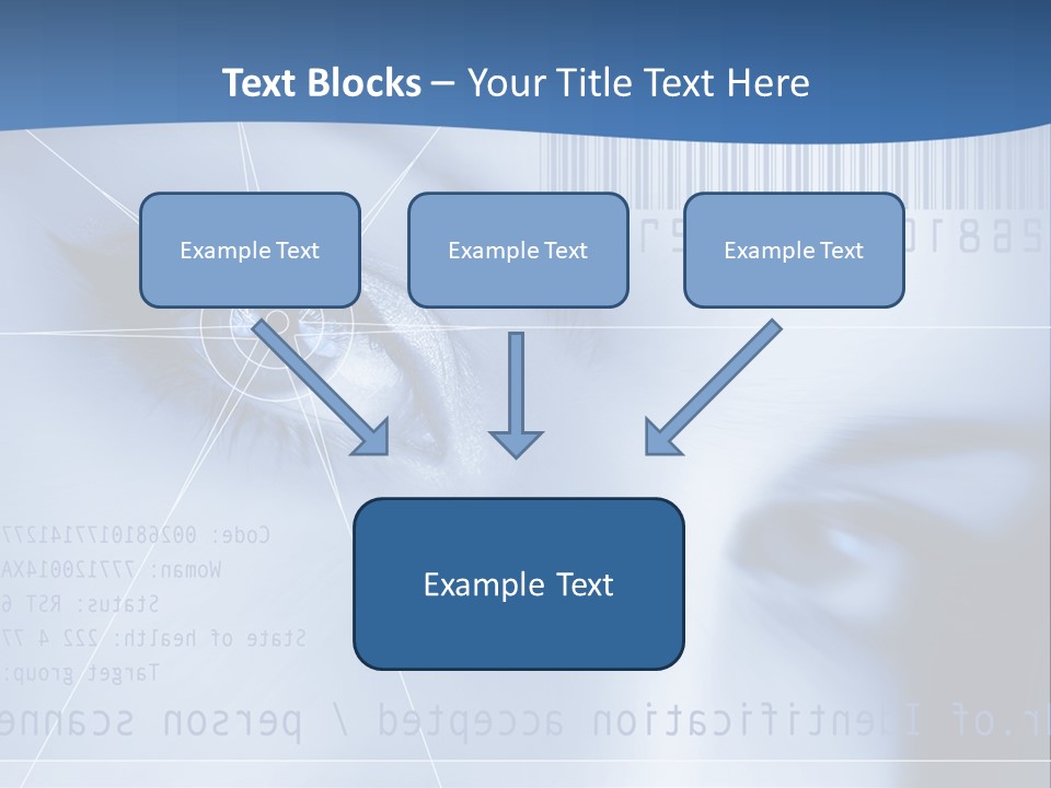 A Woman's Eye With Bar Code In The Background PowerPoint Template