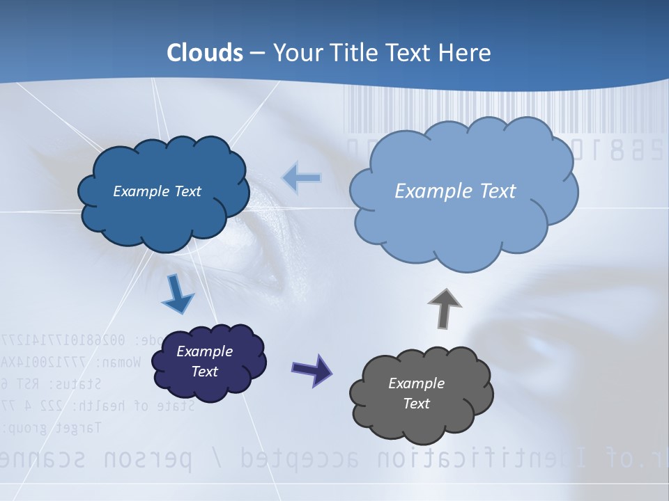 A Woman's Eye With Bar Code In The Background PowerPoint Template