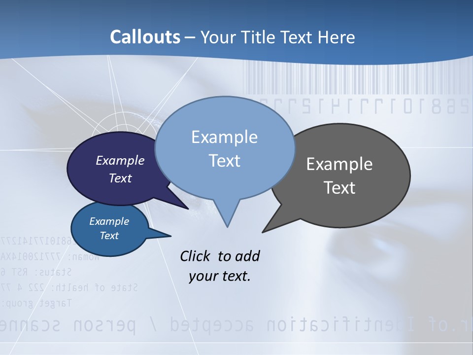 A Woman's Eye With Bar Code In The Background PowerPoint Template