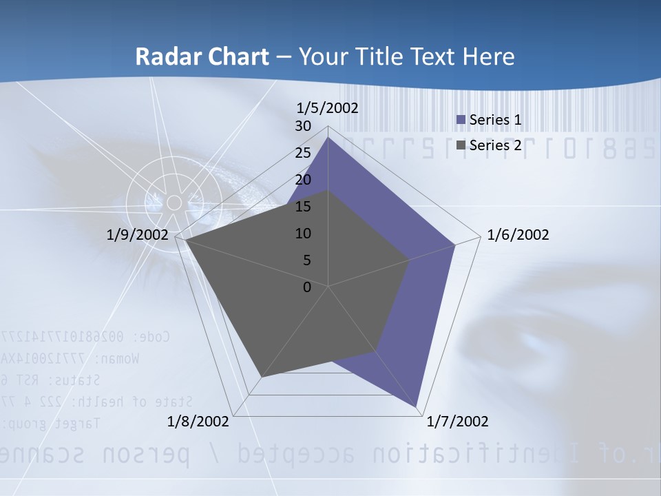 A Woman's Eye With Bar Code In The Background PowerPoint Template
