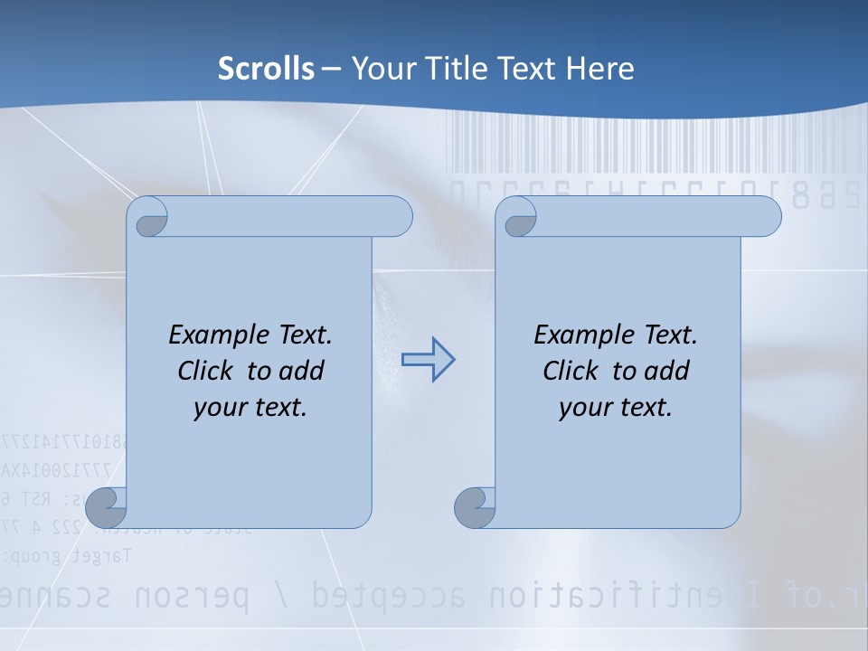A Woman's Eye With Bar Code In The Background PowerPoint Template