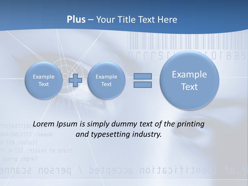 A Woman's Eye With Bar Code In The Background PowerPoint Template