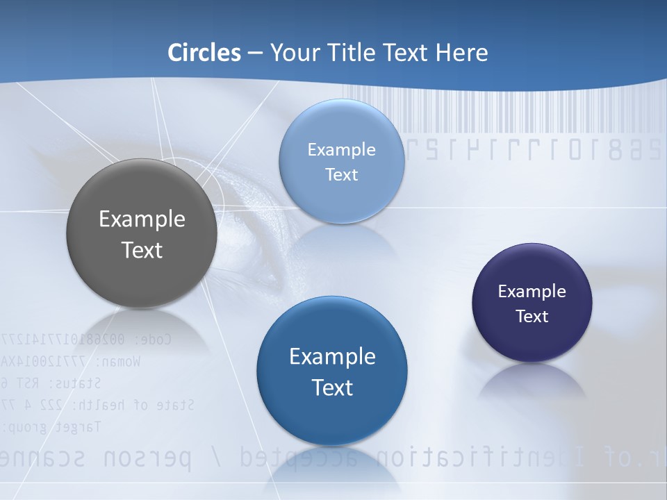 A Woman's Eye With Bar Code In The Background PowerPoint Template