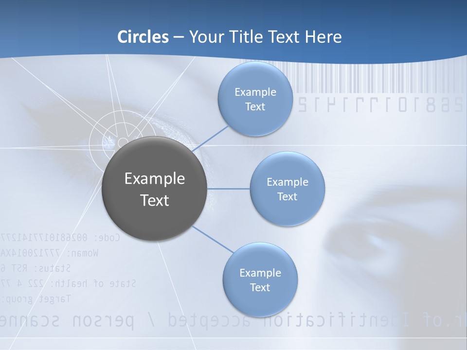 A Woman's Eye With Bar Code In The Background PowerPoint Template