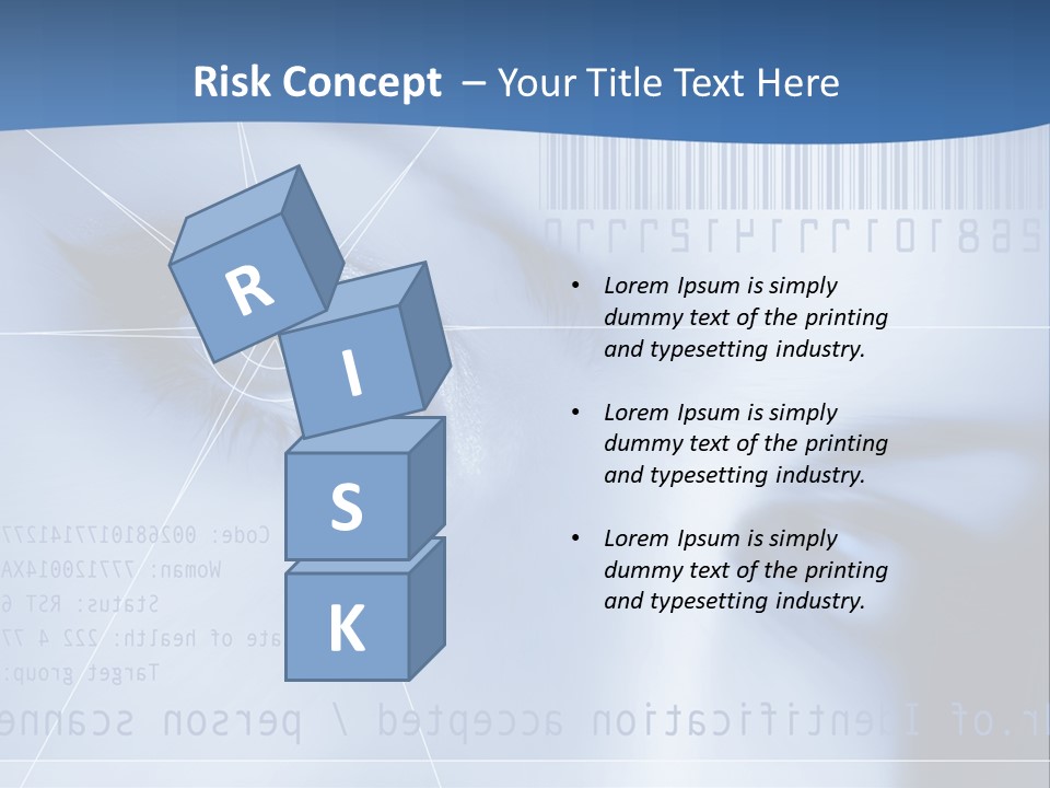 A Woman's Eye With Bar Code In The Background PowerPoint Template