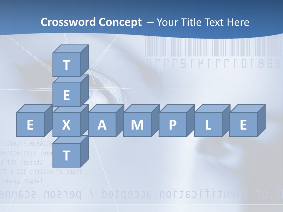 A Woman's Eye With Bar Code In The Background PowerPoint Template