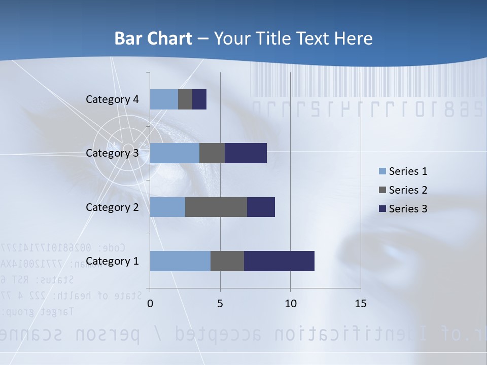 A Woman's Eye With Bar Code In The Background PowerPoint Template