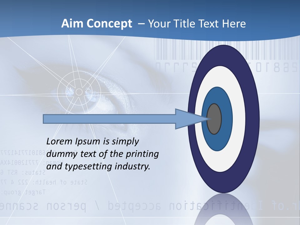 A Woman's Eye With Bar Code In The Background PowerPoint Template
