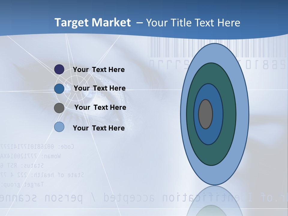 A Woman's Eye With Bar Code In The Background PowerPoint Template