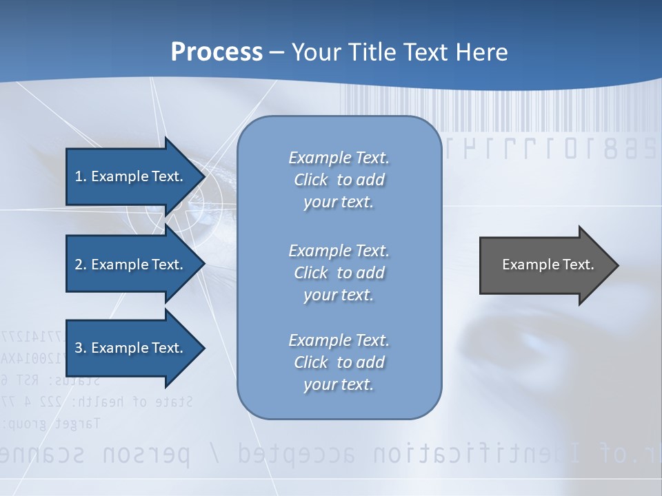 A Woman's Eye With Bar Code In The Background PowerPoint Template